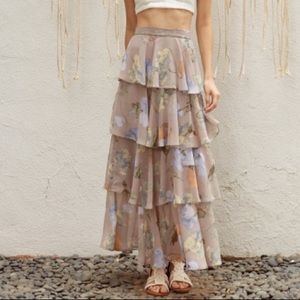 Lost + Wander Clarita Teared Floral Skirt